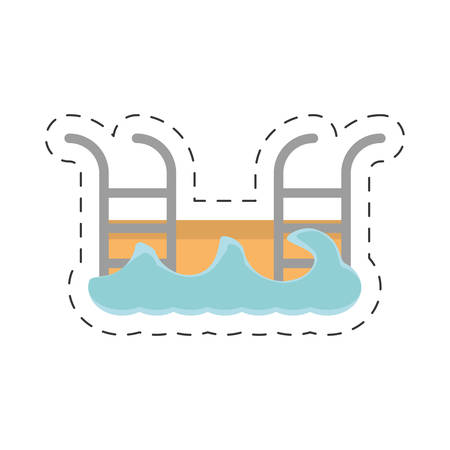 swimming pool waves icon image, vector ilustrationのイラスト素材