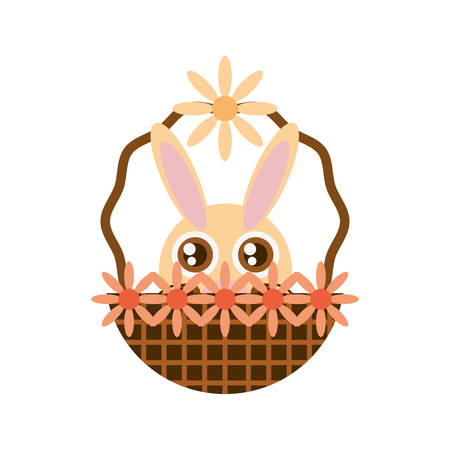 Easter rabbit inside basket icon, vector illustration designのイラスト素材
