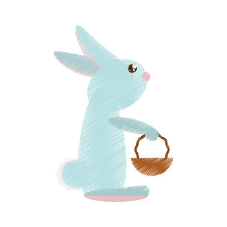 Easter rabbit with basket icon, vector illustration designのイラスト素材