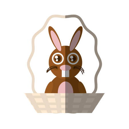 Easter rabbit inside basket icon, vector illustration designのイラスト素材