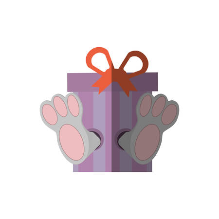 Easter rabbit inside gift icon image, vector illustrationのイラスト素材
