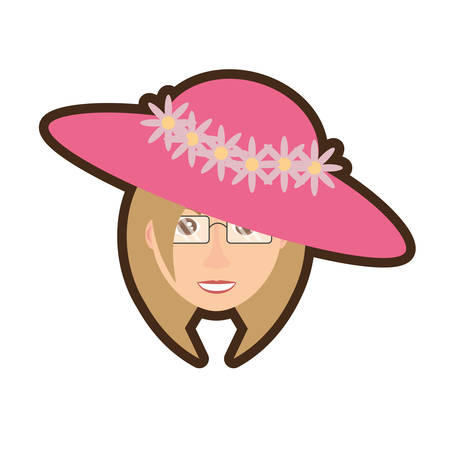 face elegant woman hat related icon, vector illustration imageのイラスト素材