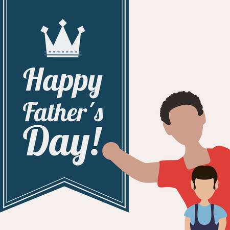 father his son card icon image, vector illustrationのイラスト素材