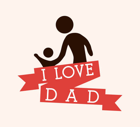 father his son card icon image, vector illustrationのイラスト素材