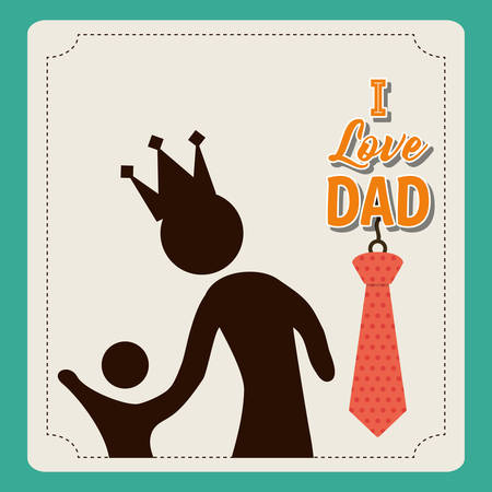 father his son card icon image, vector illustrationのイラスト素材