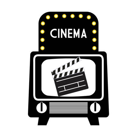 cinema vintage television clapper pictogram vector illustration eps 10のイラスト素材