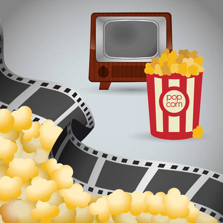 cinema retro tv bucket pop corn vector illustration eps 10のイラスト素材