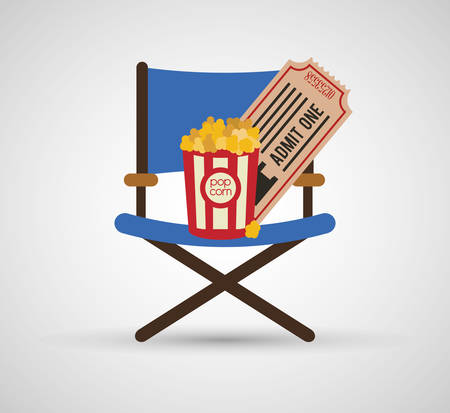 director chair pop corn ticket cinema vector illustration eps 10のイラスト素材