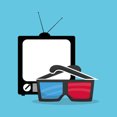 cinema 3d glasses home television vector illustration eps 10のイラスト素材