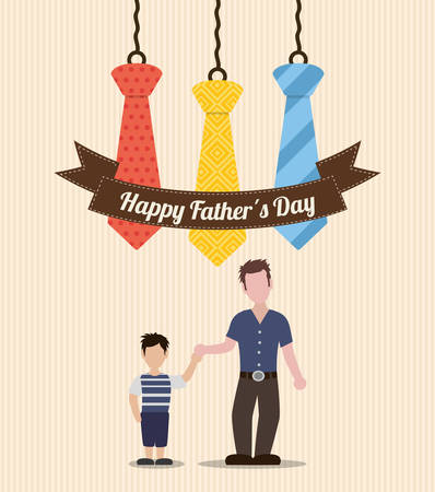 father his son card icon image, vector illustrationのイラスト素材