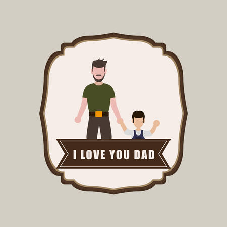 father his son card icon image, vector illustrationのイラスト素材