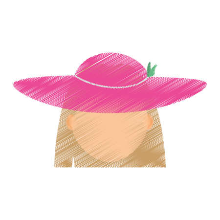 face elegant woman hat related icon, vector illustration imageの写真素材