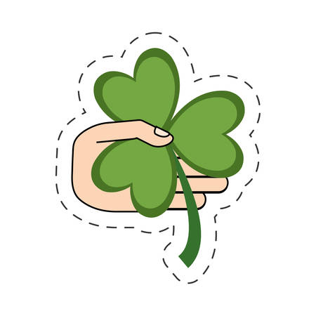 saint patrick day clover cut line vector illustration eps 10のイラスト素材