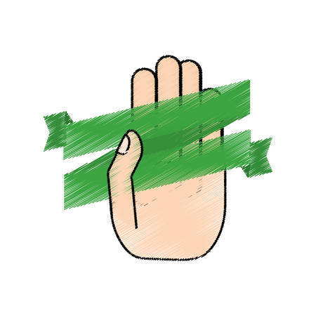 drawing hand holding ribbon st patrick day vector illustration eps 10のイラスト素材