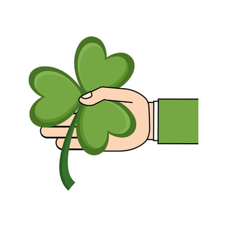 saint patrick day hand hold clover vector illustration eps 10のイラスト素材