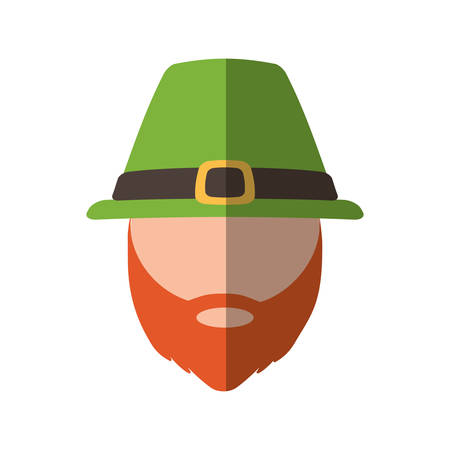 saint patrick day leprechaun with hat beard shadow vector illustrationのイラスト素材