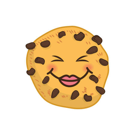 Funny cookie cartoon icon vector illustration graphic designのイラスト素材