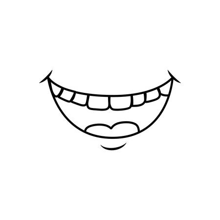 Mouth laughing cartoon icon vector illustration graphic designのイラスト素材