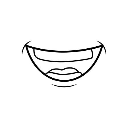 Mouth laughing cartoon icon vector illustration graphic designのイラスト素材