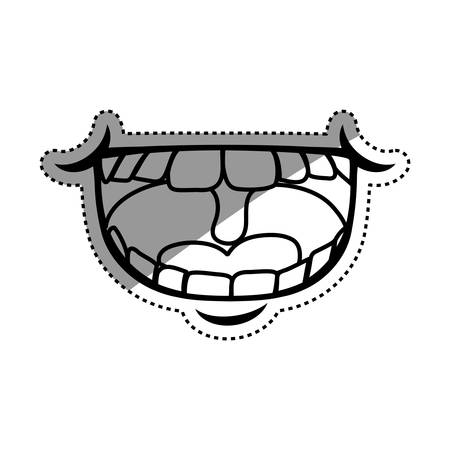 Mouth laughing cartoon icon vector illustration graphic designのイラスト素材