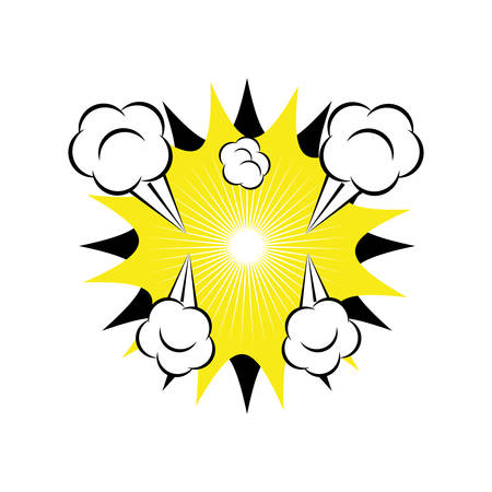 Comic explosion cartoon icon vector illustration graphic designのイラスト素材