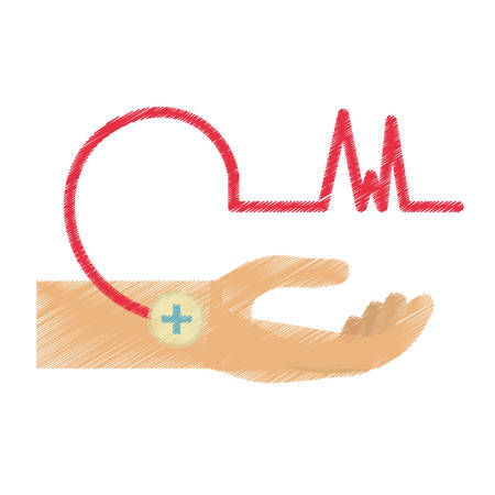 drawing hand male blood donor vector illustration eps 10のイラスト素材