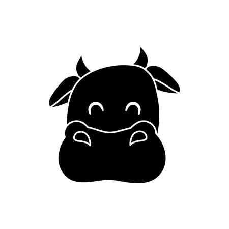 Cow farm animal icon vector illustration graphic designのイラスト素材