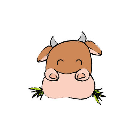 Cow farm animal icon vector illustration graphic designのイラスト素材