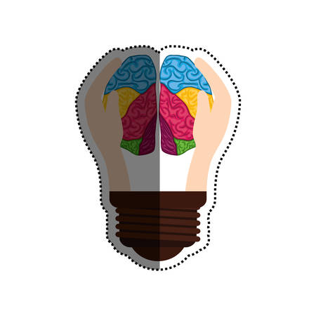 Bulb idea and human brain icon vector illustration graphic designのイラスト素材