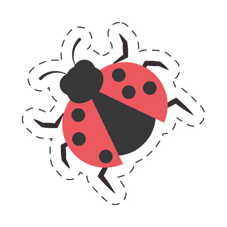 ladybug animal insect garden cut line vector illustration eps 10のイラスト素材