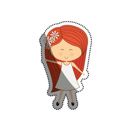 Woman cute cartoon icon vector illustration graphic designのイラスト素材