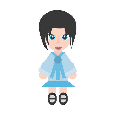 japanese girl student uniform vector illustration eps 10のイラスト素材