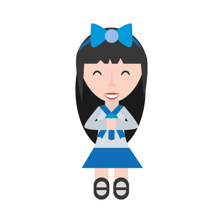 japanese girl student uniform vector illustration eps 10のイラスト素材
