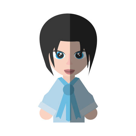 japanese girl student uniform shadow vector illustration eps 10のイラスト素材