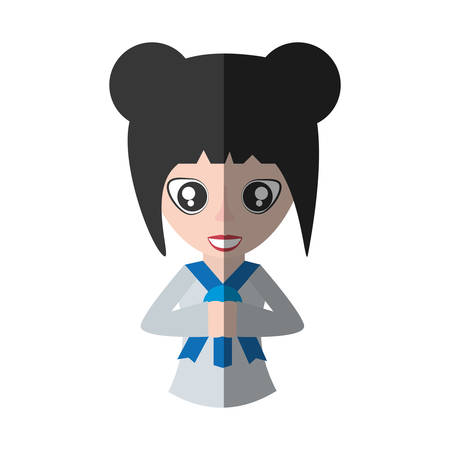 japanese girl student uniform shadow vector illustration eps 10のイラスト素材