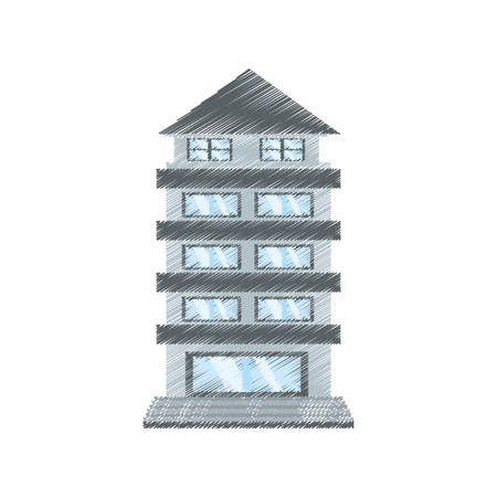 drawing building apartment family vector illustration eps 10のイラスト素材
