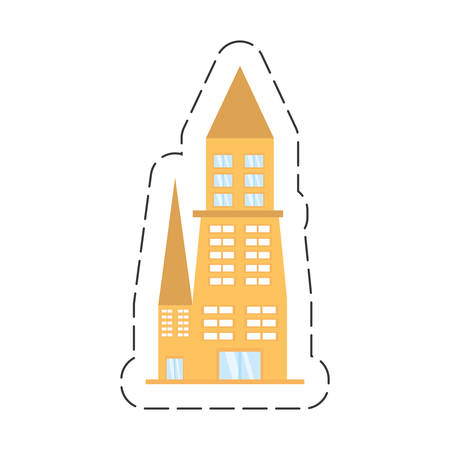 cartoon building architecture urbanのイラスト素材