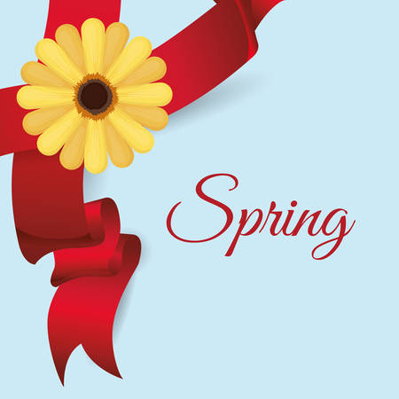 spring card  flower ribbon vector illustration eps 10のイラスト素材