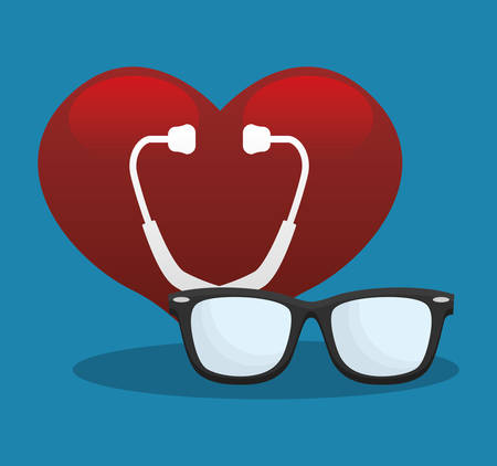 stethoscope heart medical equipment vector illustration eps 10のイラスト素材