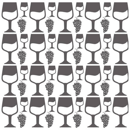 glass cup and bunch grape seamless pattern design vector illustration eps 10のイラスト素材