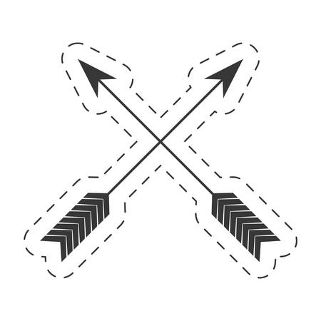 arrow crossed decoration thin line vector illustration eps 10のイラスト素材