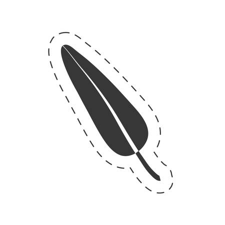 Dark feather bird decoration thin line vector illustrationのイラスト素材