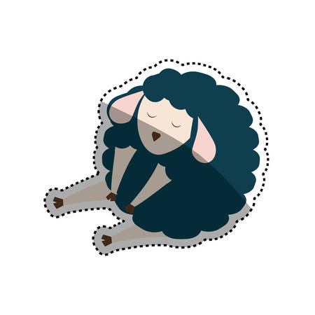 Sheep sleeping cartoon icon vector illustration graphic designのイラスト素材