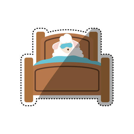 Sheep sleeping cartoon icon vector illustration graphic designのイラスト素材