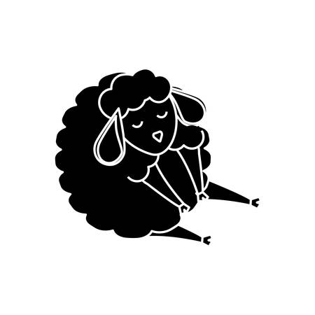 Sheep sleeping cartoon icon vector illustration graphic designのイラスト素材