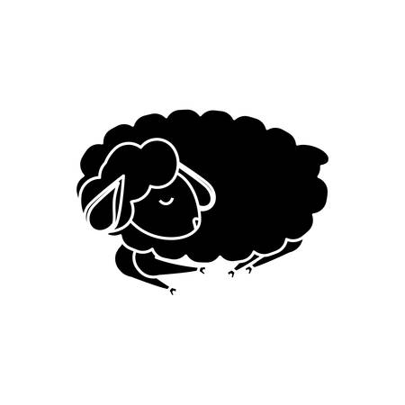 Sheep sleeping cartoon icon vector illustration graphic designのイラスト素材