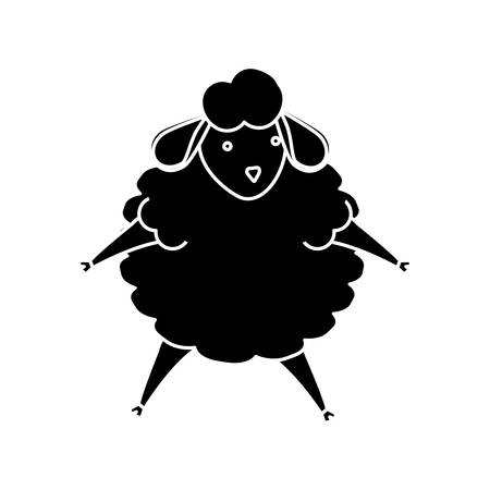 Sheep sleeping cartoon icon vector illustration graphic designのイラスト素材