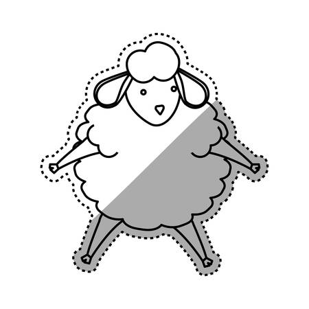 Sheep sleeping cartoon icon vector illustration graphic designのイラスト素材
