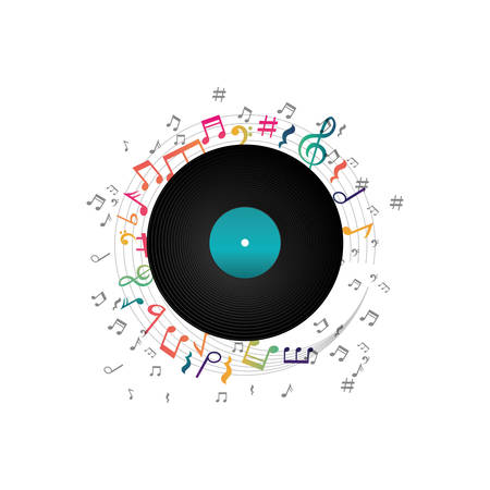 Music notes symbol icon vector illustration graphic designのイラスト素材