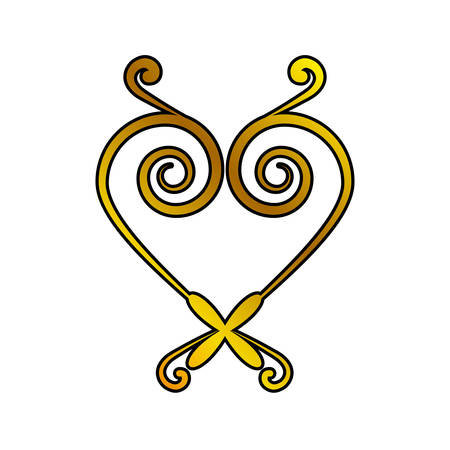 heart decoration ornament golden vector illustration eps 10のイラスト素材